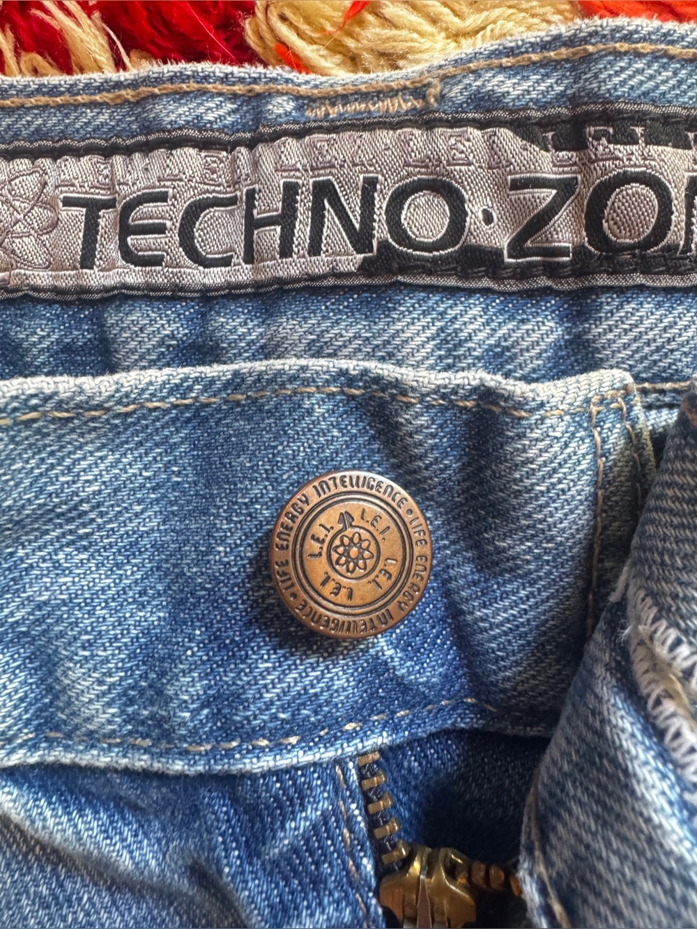 90s Vintage LEI Techno Zone JNCO Style Rave Jeans Sz 32 - Picture 6 of 12